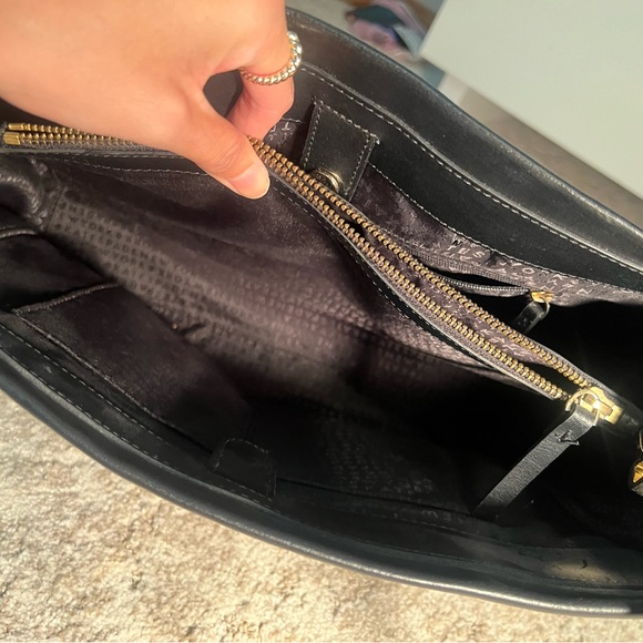 Kate Spade Staci Black Nude Leather Large Satchel Shoulder Bag - Picture 5 of 10